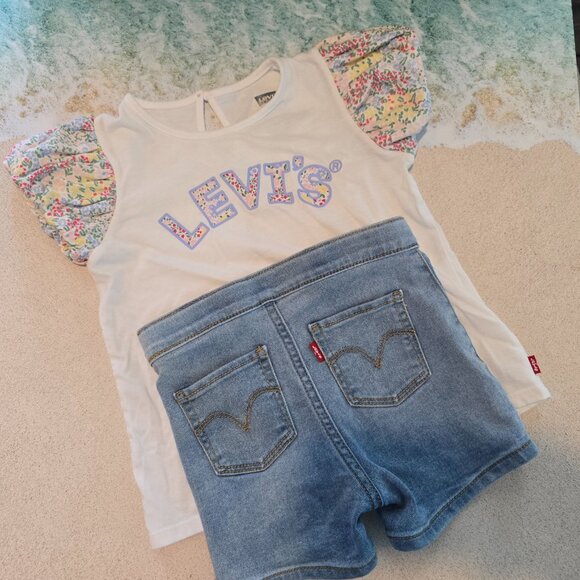 Girls Slim Levis 5T Spring Short Set - Picture 2 of 5